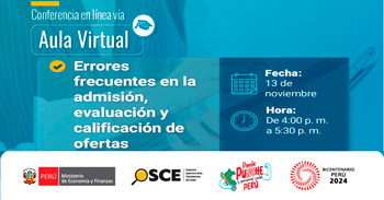 Conferencia online gratis "Errores frecuentes en la admisión, evaluación y calificación de ofertas" del OSCE