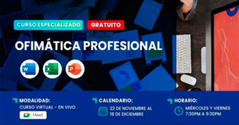 Curso online gratis "Ofimática Profesional: Excel , Word y Power Point" de INGENIA CYC