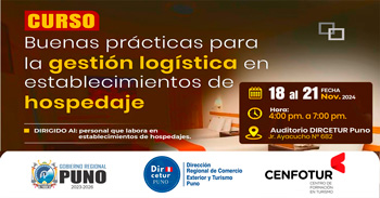 Curso presencial "Buenas prácticas para la gestión logística en establecimiento de hospedajess"