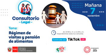 Evento online gratis "Régimen de visitas y pensión de alimentos"del MINJUSDH