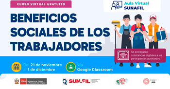 Curso online gratis "Beneficios sociales de los trabajadores" de la SUNAFIL