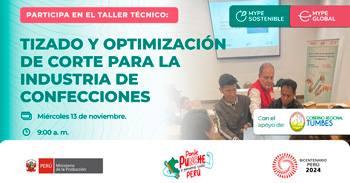 Taller presencial " Tizado y optimización de corte para la industria de confecciones " de PRODUCE