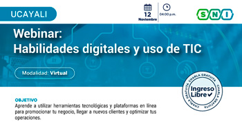 Webinar online gratis "Habilidades Digitales y Uso de TIC: El mundo digital ofrece infinitas posibilidades" 