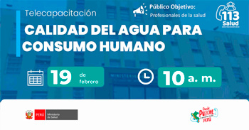  Capacitación online gratis "Calidad del agua para consumo Humano" del Minsa