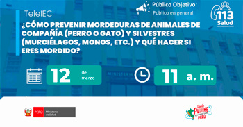  Capacitación online  "Prevención y manejo de mordeduras de animales" del MINSA