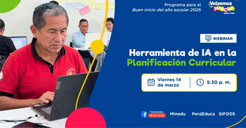  Webinar online "Herramienta de IA en la Planificación Curricular" Del Minedu