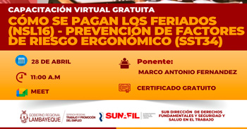 Capacitación online Cómo se pagan los feriados (NSL16) - prevención de factores de riesgo ergonómico (SST34)