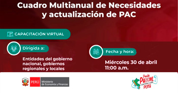 Capacitación online "Cuadro Multíanual de Necesidades y actualización de PAC" del MEF