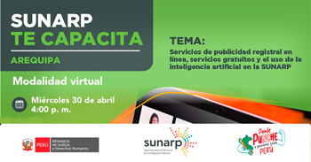 Capacitación online Servicios de publicidad registral en línea, servicios gratuitos y el uso de la IA en la SUNARP