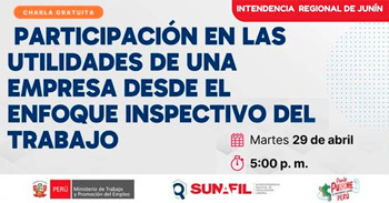 Charla online gratis "Participación en las utilidades de una empresa desde el enfoque inspectivo del trabajo" 