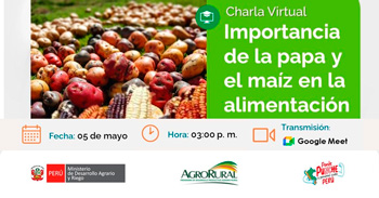 Charla online "Importancia de la papa y el maíz en la alimentación"  de Agro Rural