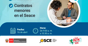 Conferencia virtual gratuita ⁠Contratos menores en el Seace  del OSCE