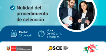 Conferencia virtual gratuita ⁠"⁠Nulidad del procedimiento de selección"  del OSCE