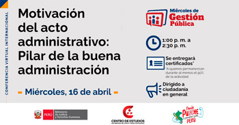 Conferencia online "Motivación del acto administrativo: Pilar de la buena administración "