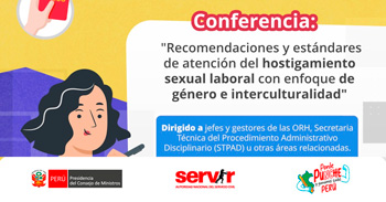 Conferencia virtual Recomendaciones y estándares de atención del hostigamiento sexual laboral 