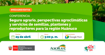 Conferencia online Seguro agrario, perspectivas agroclimáticas y Servicios de semillas, plantones y reproductores 
