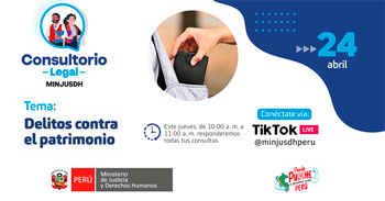 Evento online gratis "Delitos contra el patrimonio"del MINJUSDH