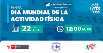 Evento  online gratis "Dia mundial de la actividad física" del  MINSA