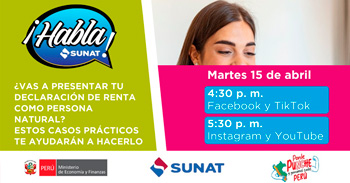 Evento online gratis "¿Vas a presentar tu declaración de renta como persona natural? " de la SUNAT