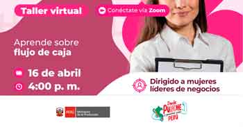 Taller  online "Aprende sobre flujo de caja" del PRODUCE