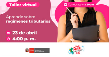 Taller online gratis "Aprende sobre regímenes tributarios" del PRODUCE