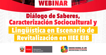 Webinar online Diálogo de Saberes, caracterización sociocultural y lingüística en escenario de revitalización en IIEE