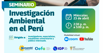 Webinar online "Investigación Ambiental en el Perú" del Minam