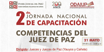 Capacitación presencial "Competencias del Juez de Paz" de la Corte Superior de Justicia de Cañete