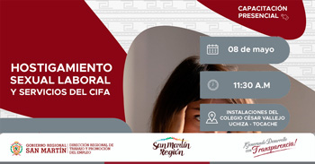 Capacitación presencial "Hostigamiento Sexual Laboral y Servicios del CIFA"  de la DRTPE de San Martín