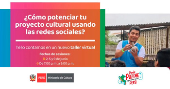 Capacitación online "Emprendimientos culturales y redes sociales" de la DDC - Cajamarca