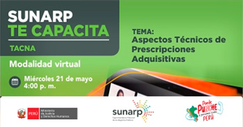Capacitación virtual gratuita "Aspectos técnicos de prescripciones adquisitivas" de la SUNARP