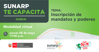 Capacitación virtual gratuito "Inscripción de mandatos y poderes" de la SUNARP