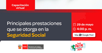  Capacitación online gratis "Principales prestaciones que se otorga en la Seguridad Social" del MTPE