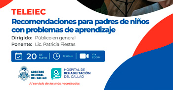  Capacitación virtual  "Recomendaciones para padres de niños con problemas de aprendizaje" 