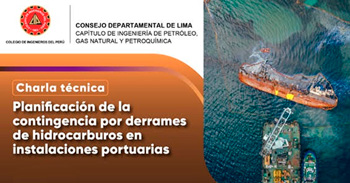 Charla presencial "Planificación de la contingencia por derrames de hidrocarburos en instalaciones portuarias"