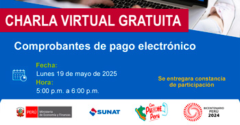 Charla online gratis "Comprobante de Pago Electrónico - CPE" de la SUNAT