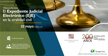 Conferencia online "El Expediente Judicial Electrónico (EJE) en la oralidad civil "