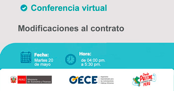 Conferencia virtual gratuita "Modificaciones al contrato" del OECE
