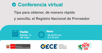 Conferencia virtual gratuita Tips para obtener, de manera rápida y sencilla, el Registro Nacional de Proveedor
