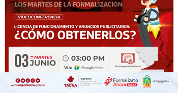  Conferencia virtual Procedimiento de la obtención de licencia de funcionamiento y autorización de anuncios publicitarios