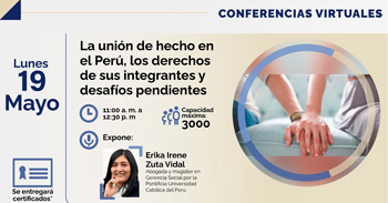  Conferencia online La unión de hecho en el Perú, los derechos de sus integrantes y desafíos pendientes  del MINJUSDH