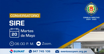 Conversatorio online "SIRE" del Colegio de Contadores Públicos de San Martín