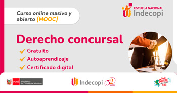 Curso online gratis certificado sobre Derecho Concursal de INDECOPI