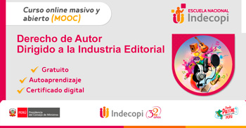 Curso online gratis con certificado sobre "Derecho de Autor dirigido a la Industria Editorial" de INDECOPI