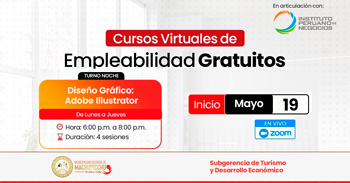 Curso online gratis "Diseño Grafico: Adobe Illustrator" de la Municipalidad de Machupicchu