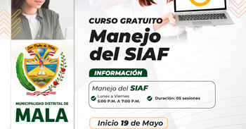 Curso online gratis "Manejo del SIAF" de la Municipalidad de SMala