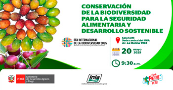  Evento presencial  Conservación de la biodiversidad para la seguridad alimentaria y desarrollo sostenible  del INIA
