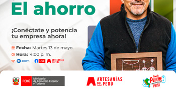 Evento online "El ahorro" de Artesanías del Perú