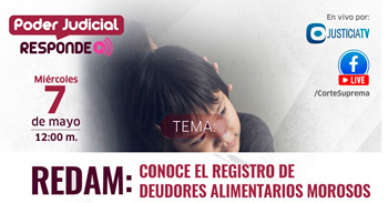 Evento online gratis "REDAM Conoce el registro de deudores alimentarios morosos"