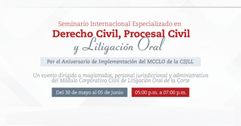  Seminario virtual Derecho Civil, Procesal Civil y Litigación Oral de la Corte Superior de Justicia de La Libertad